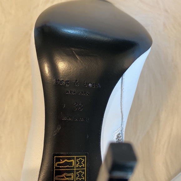 Rag & Bone Wes Boot in White Metallic Heel Size 38 - Picture 8 of 10